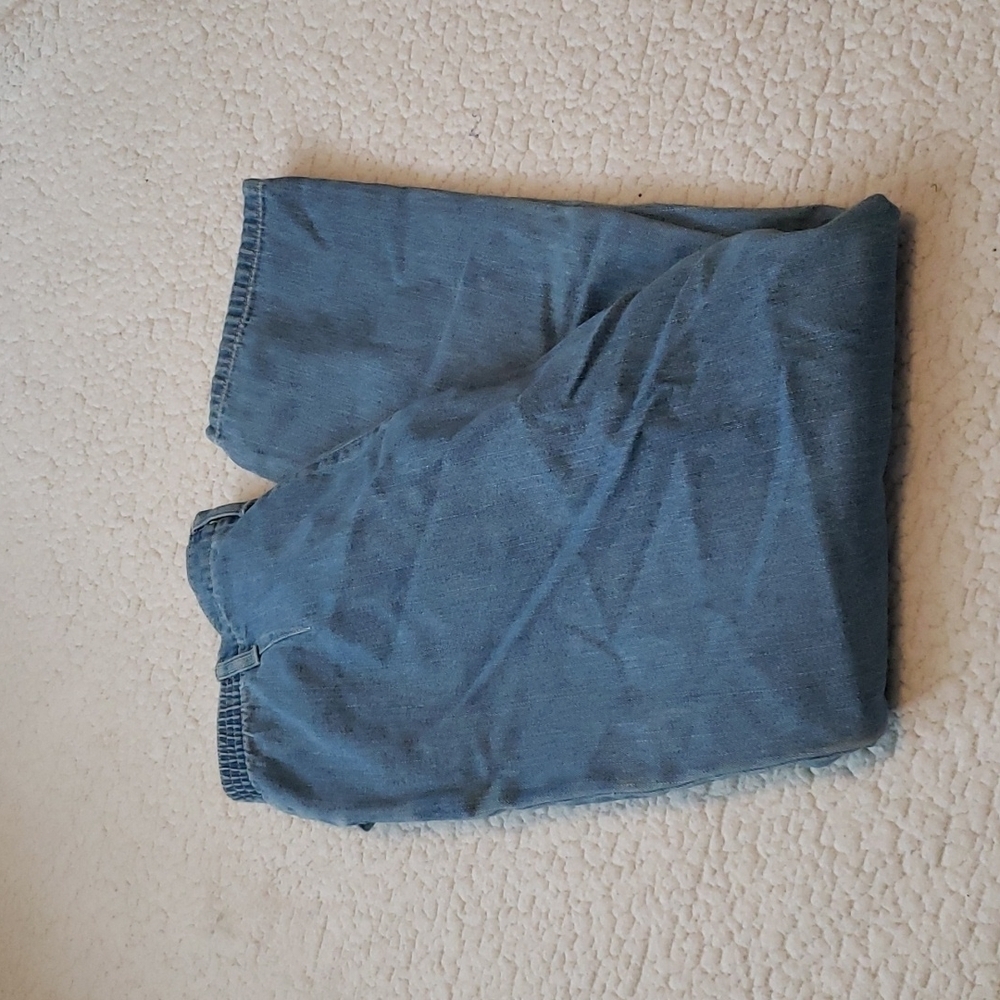 KR Essentials Vintage Pull On Faded Distressed Straight Leg Jeans Retro Baggy